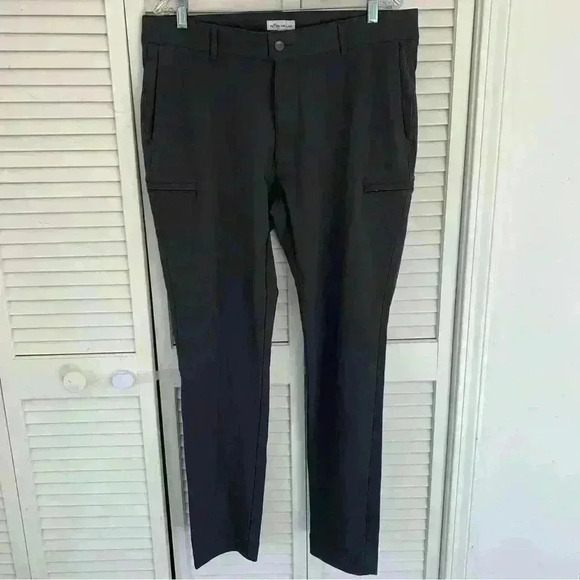 Peter Millar Men 36 x 32 Après Hybrid Pant Crown Grey Zip Pockets Nylon Wool - Picture 1 of 14